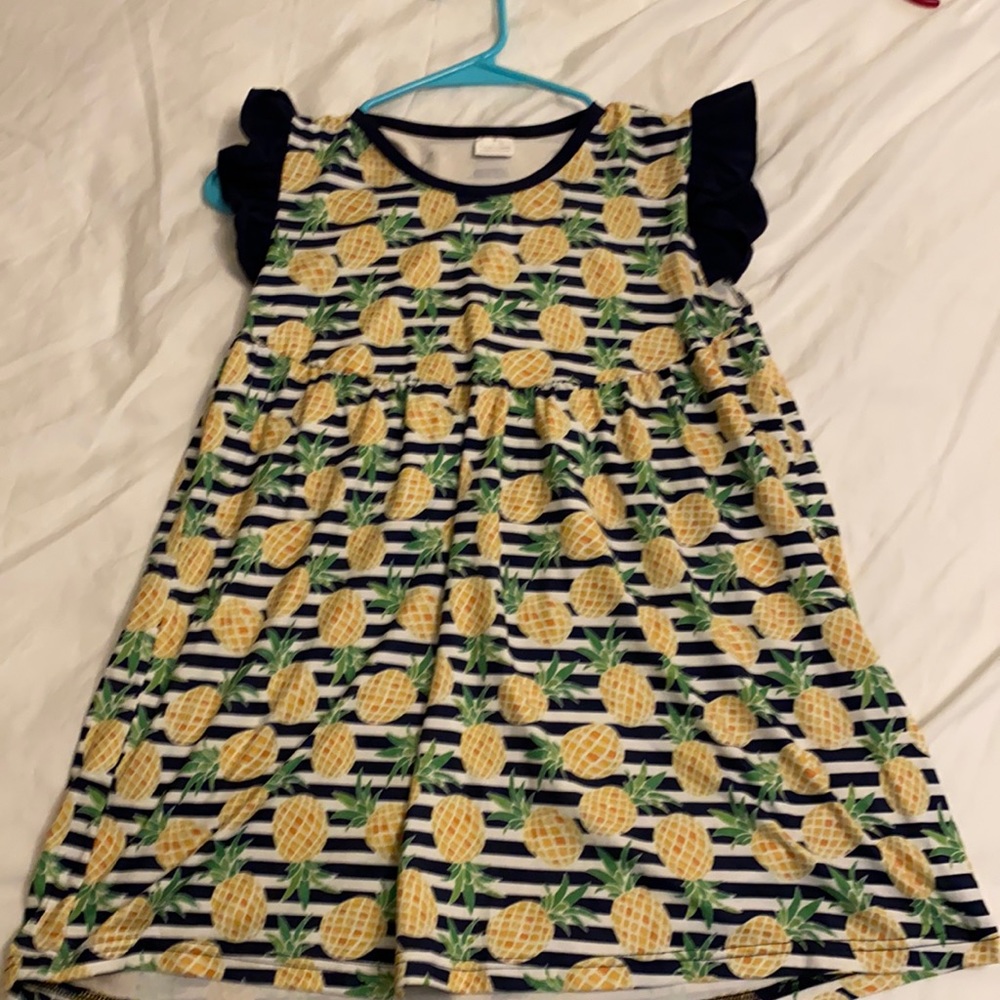 Girls empire waist pineapple print top